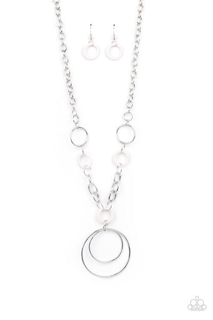 HOOP du Jour - white - Paparazzi necklace