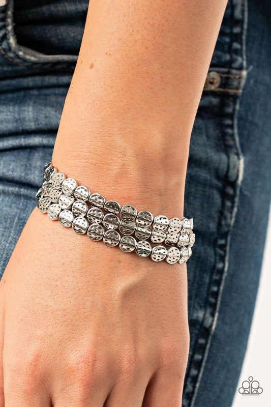 Hammered Heirloom - silver - Paparazzi bracelet