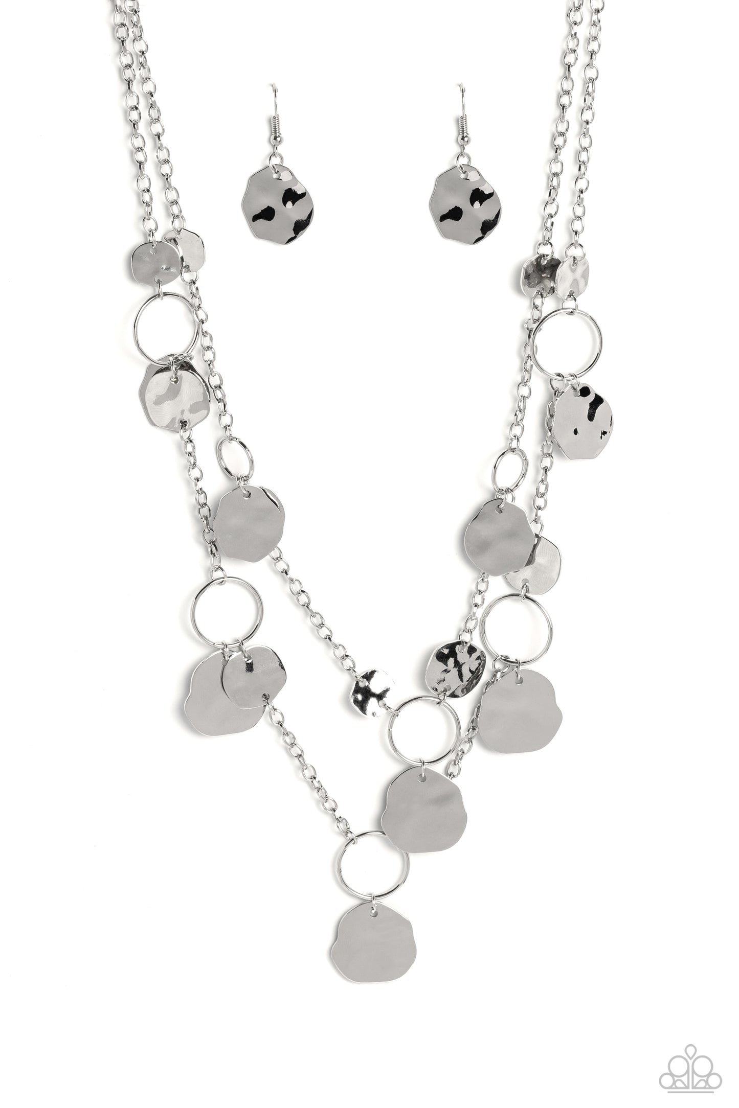 Hammered Horizons - silver - Paparazzi necklace