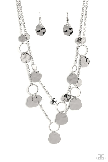 Hammered Horizons - silver - Paparazzi necklace