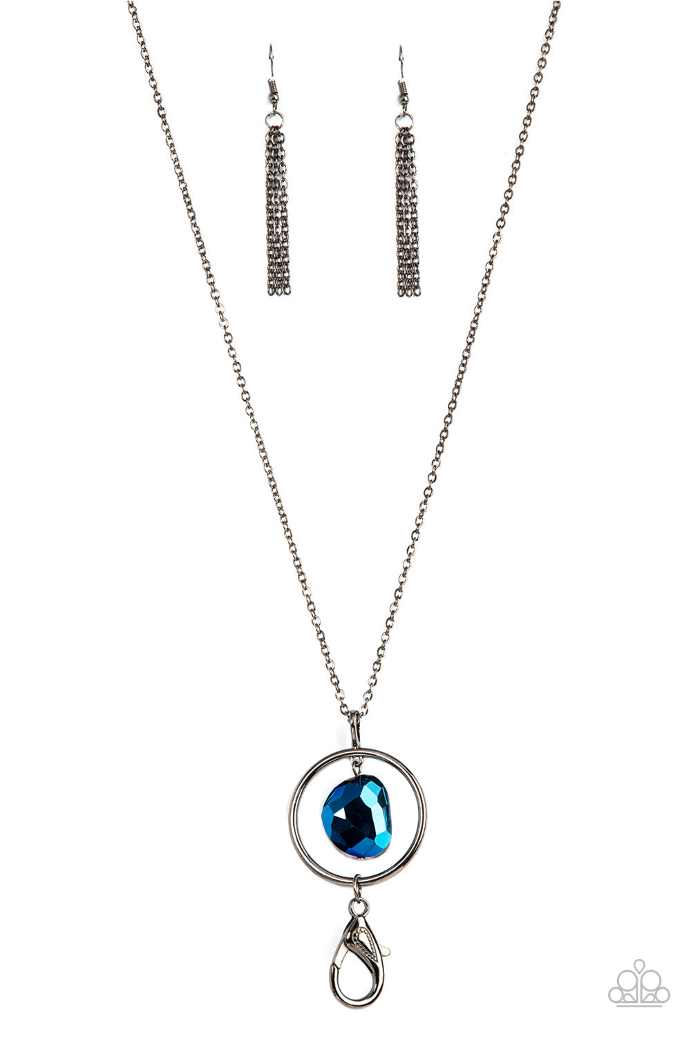 Hands-Down Dazzling - blue - Paparazzi LANYARD necklace