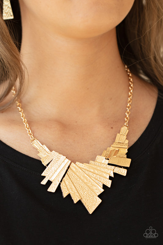 Happily Ever AFTERSHOCK - gold - Paparazzi necklace