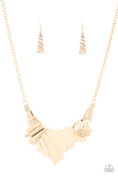 Happily Ever AFTERSHOCK - gold - Paparazzi necklace