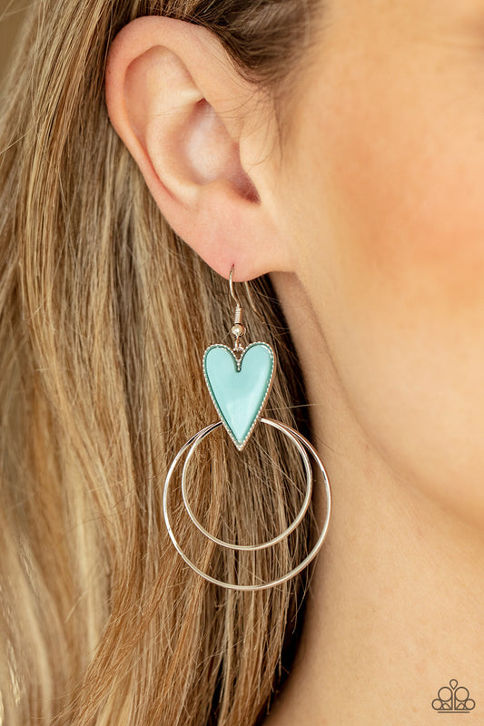 Happily Ever Hearts - blue - Paparazzi earrings