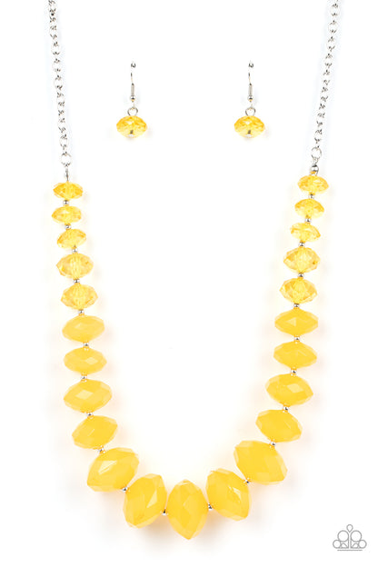 Happy-GLOW-Lucky - yellow - Paparazzi necklace