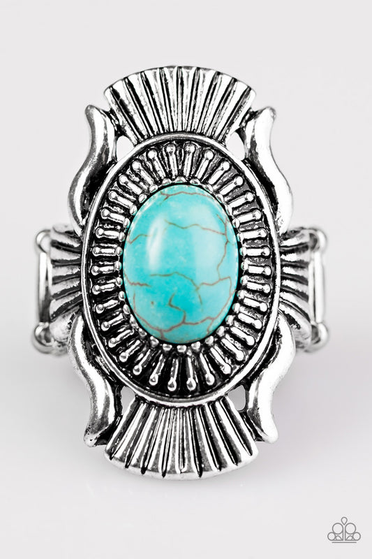 Happy Hunting Ground - Blue - Paparazzi ring