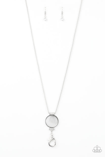 Happy As Can BEAM - white - Paparazzi LANYARD necklace