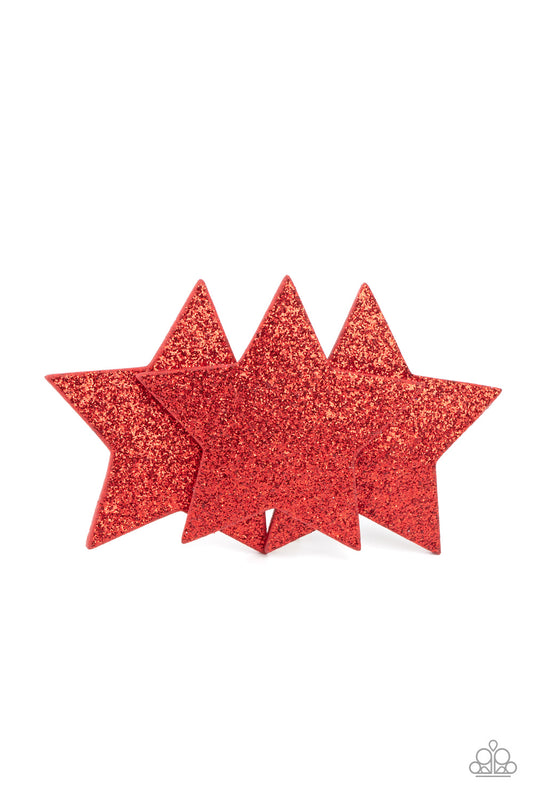 Happy Birthday, America - red - Paparazzi hair clip