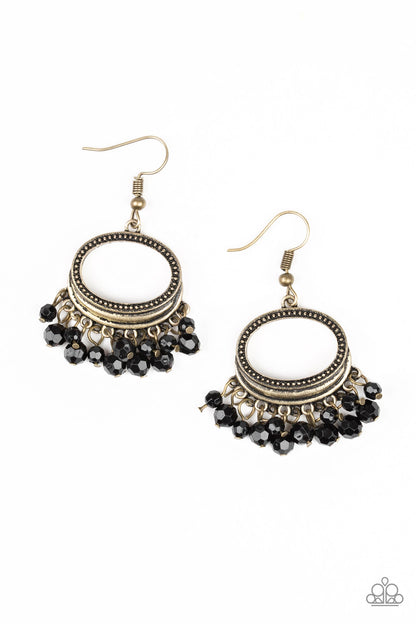 Happy Days - brass - Paparazzi earrings