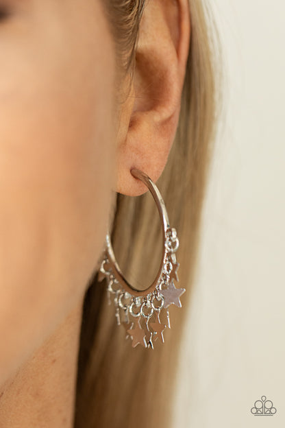 Happy Independence Day - silver - Paparazzi earrings
