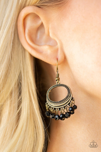 Happy Days-brass-Paparazzi earrings