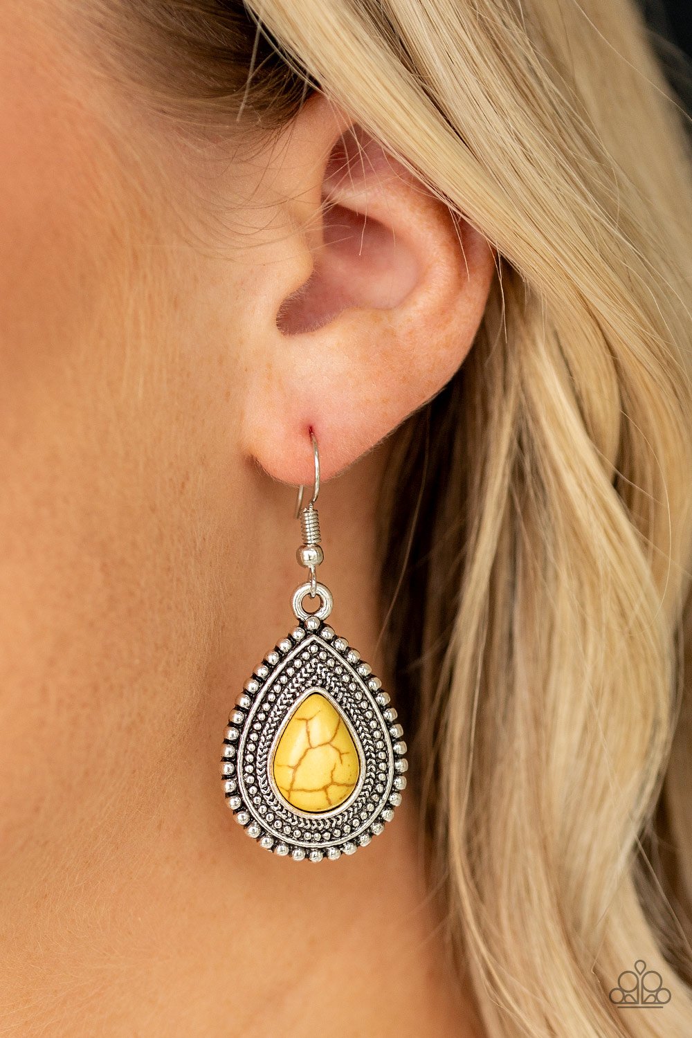 Happy Horizons-yellow-Paparazzi earrings