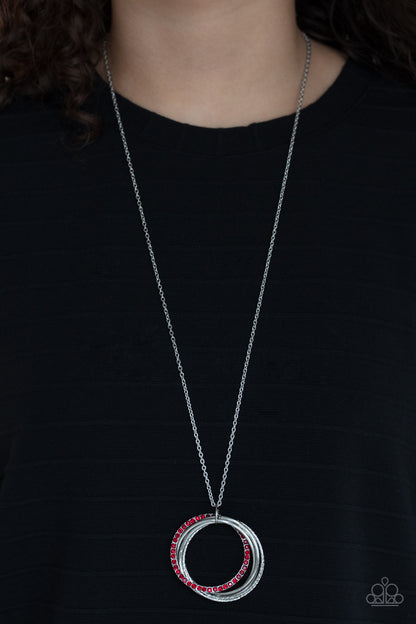 Harmonic Halos - red - Paparazzi necklace