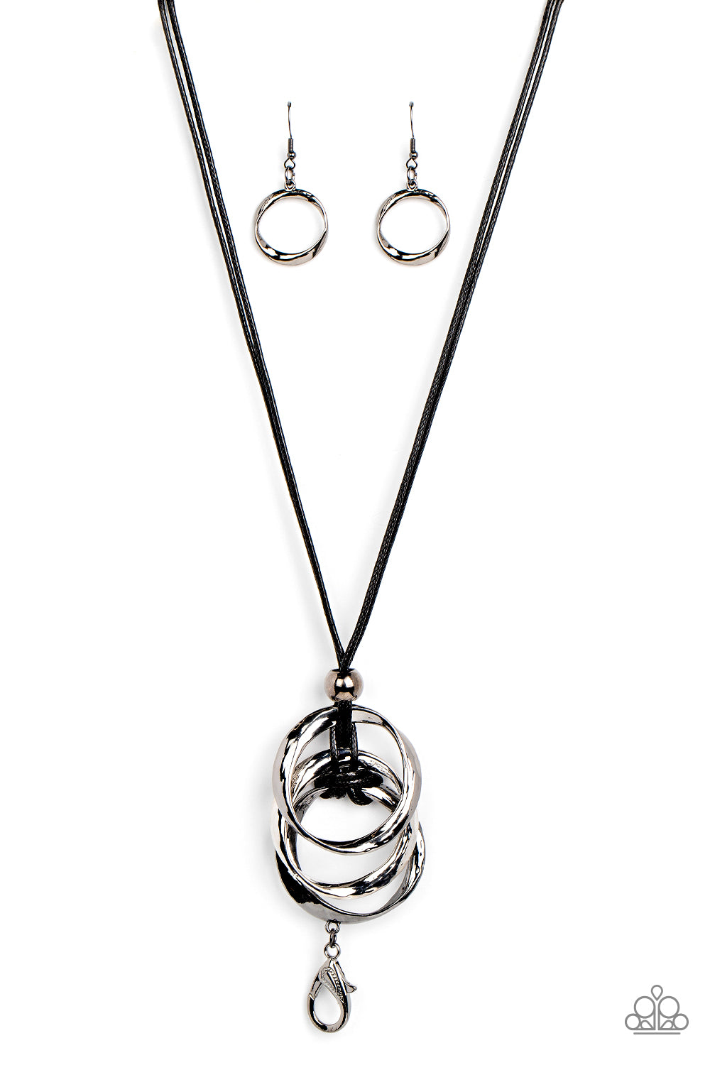 Harmonious Hardware - black - Paparazzi LANYARD necklace