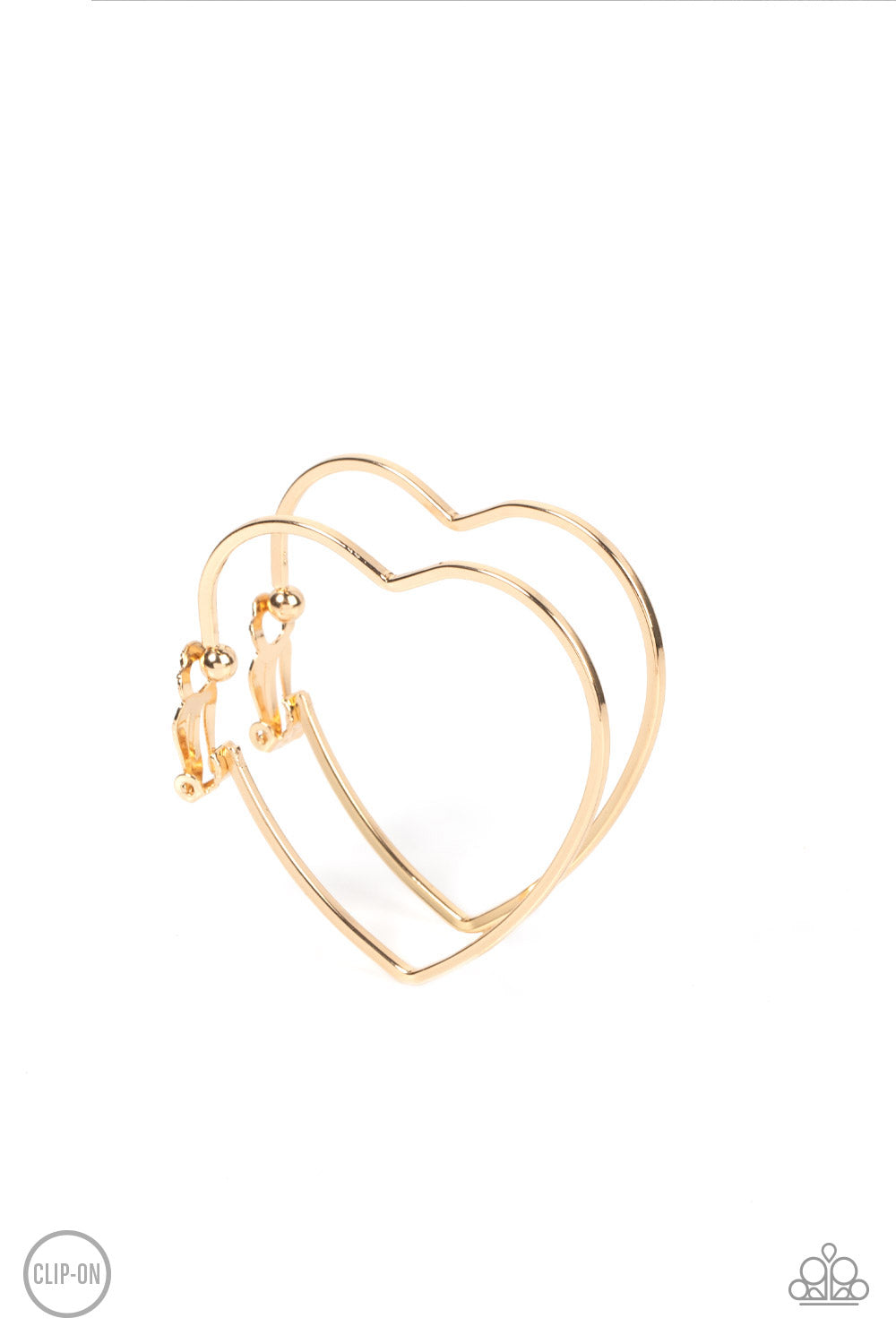 Harmonious Hearts - gold - Paparazzi CLIP ON earrings