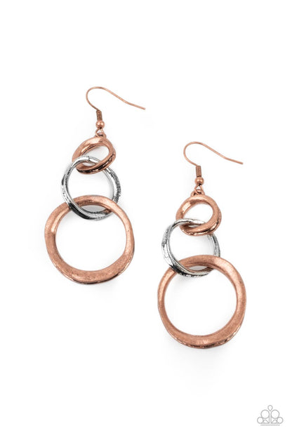 Harmoniously Handcrafted - copper - Paparazzi earrings