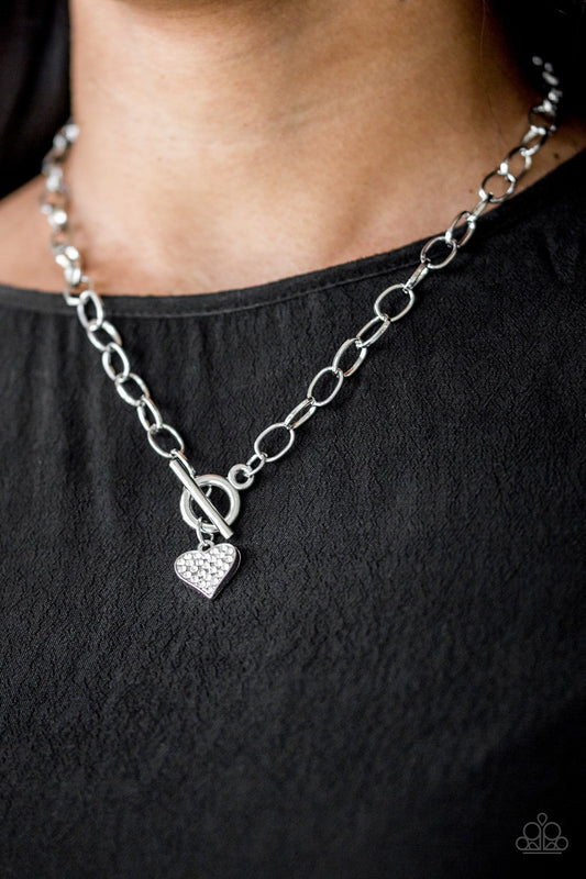Harvard Hearts - white - Paparazzi necklace