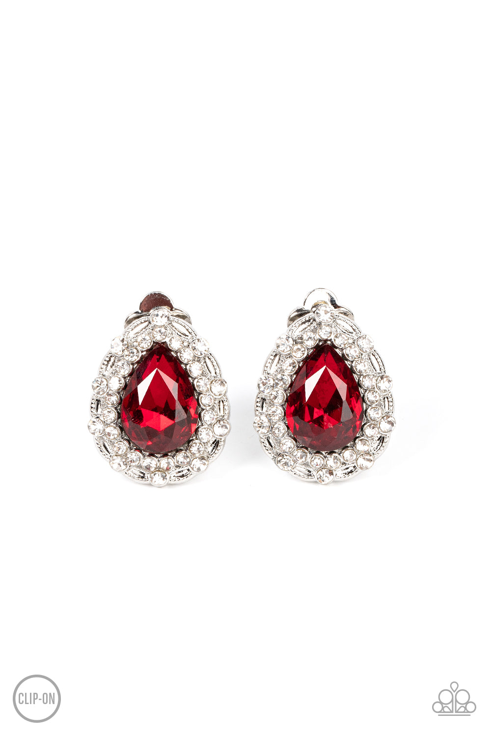 Haute Happy Hour - red - Paparazzi CLIP ON earrings