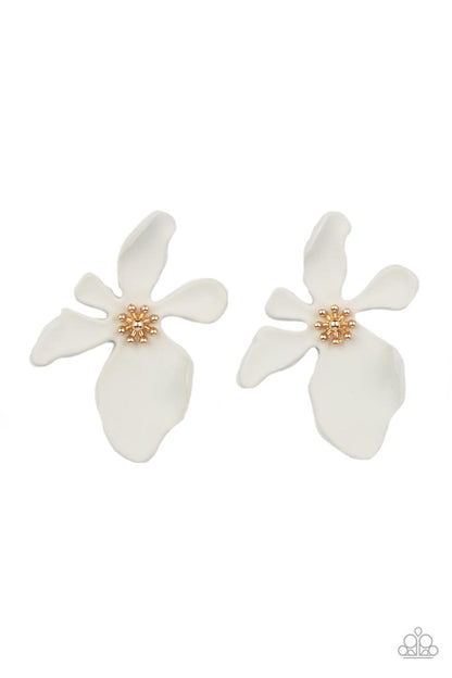 Hawaiian Heiress - white - Paparazzi earrings