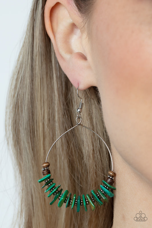 Hawaiian Kiss - green - Paparazzi earrings