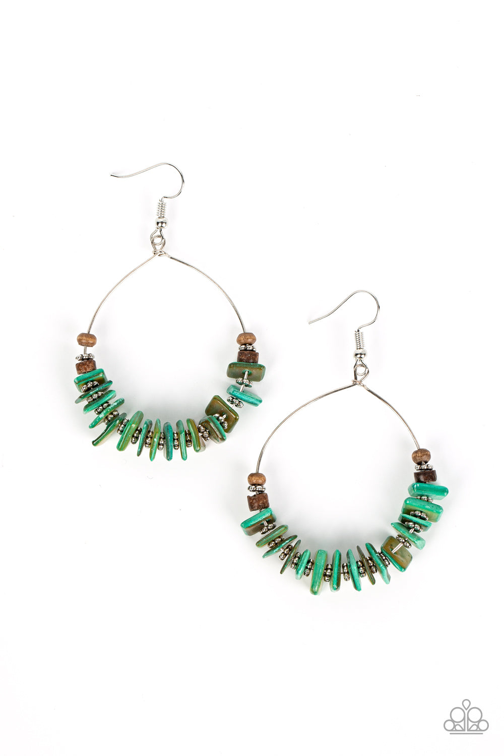 Hawaiian Kiss - green - Paparazzi earrings