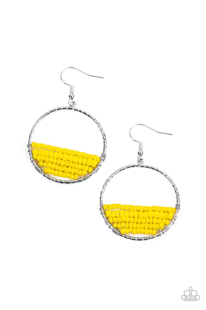Head-Over-Horizons - yellow - Paparazzi earrings
