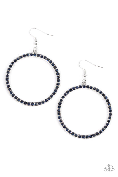 Head-Turning Halo - blue - Paparazzi earrings