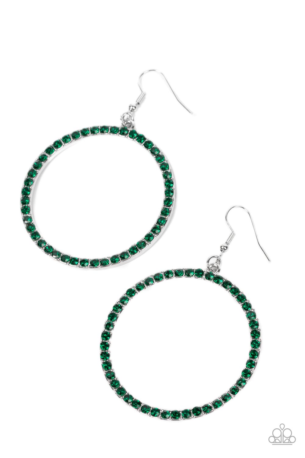 Head-Turning Halo - green - Paparazzi earrings