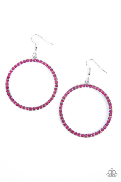 Head-Turning Halo - pink - Paparazzi earrings