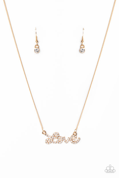 Head Over Heels In Love - gold - Paparazzi necklace