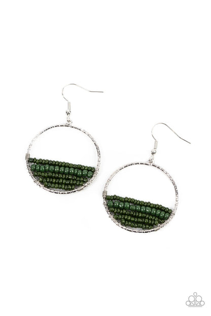 Head-Over-Horizons - green - Paparazzi earrings