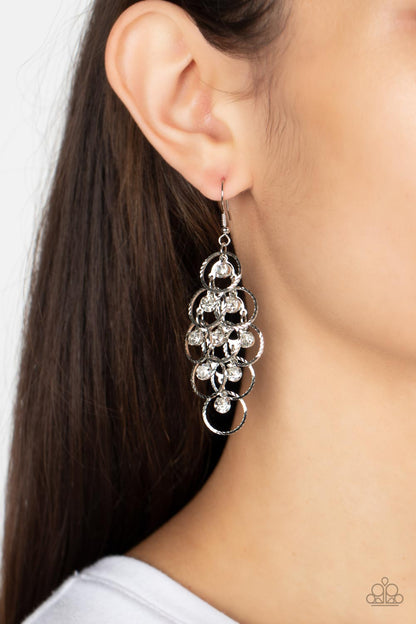 Head Rush - white - Paparazzi earrings