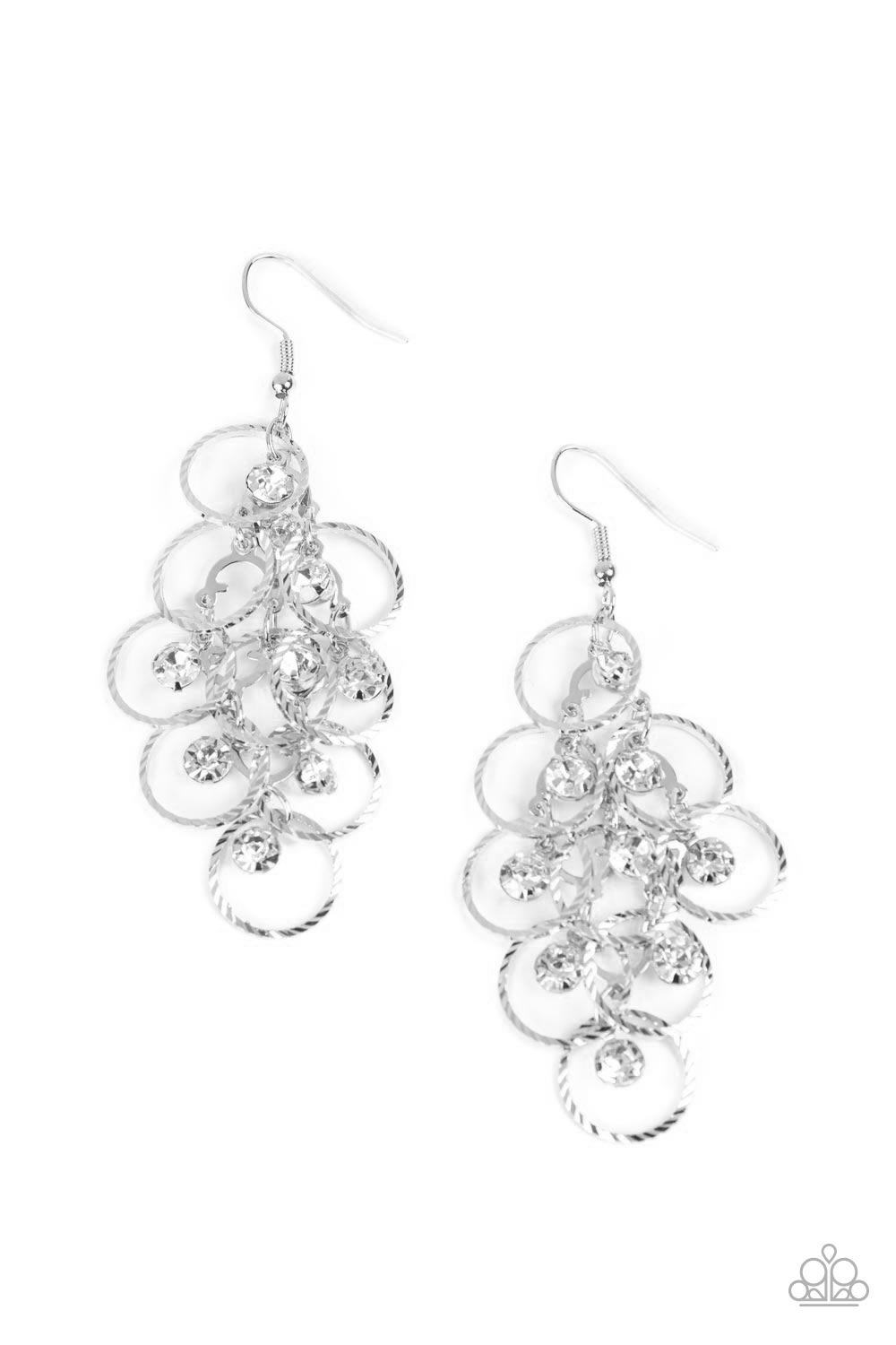 Head Rush - white - Paparazzi earrings