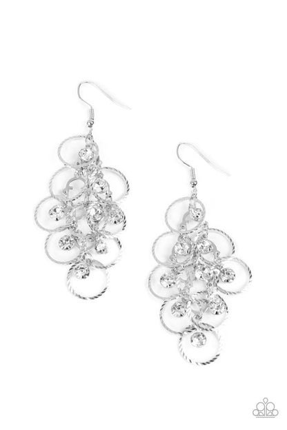 Head Rush - white - Paparazzi earrings