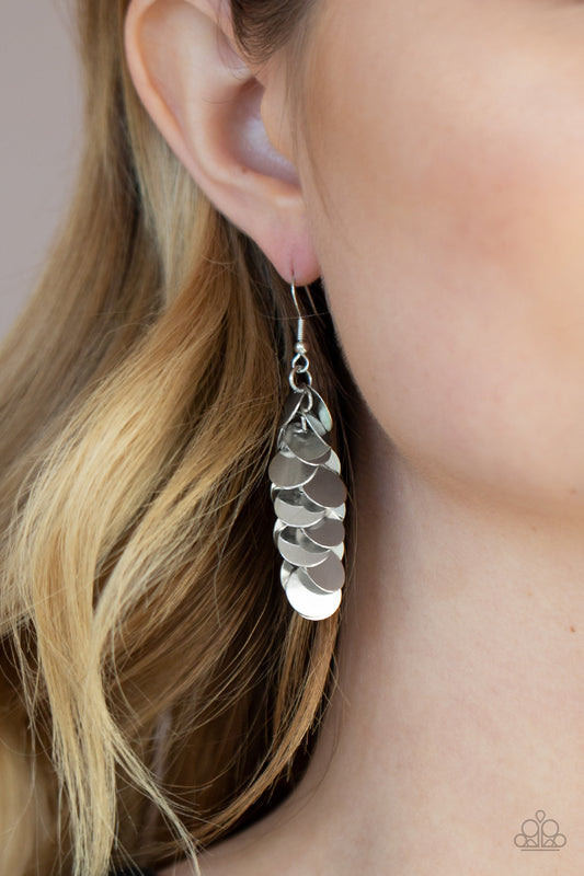 Hear Me Shimmer - silver - Paparazzi earrings