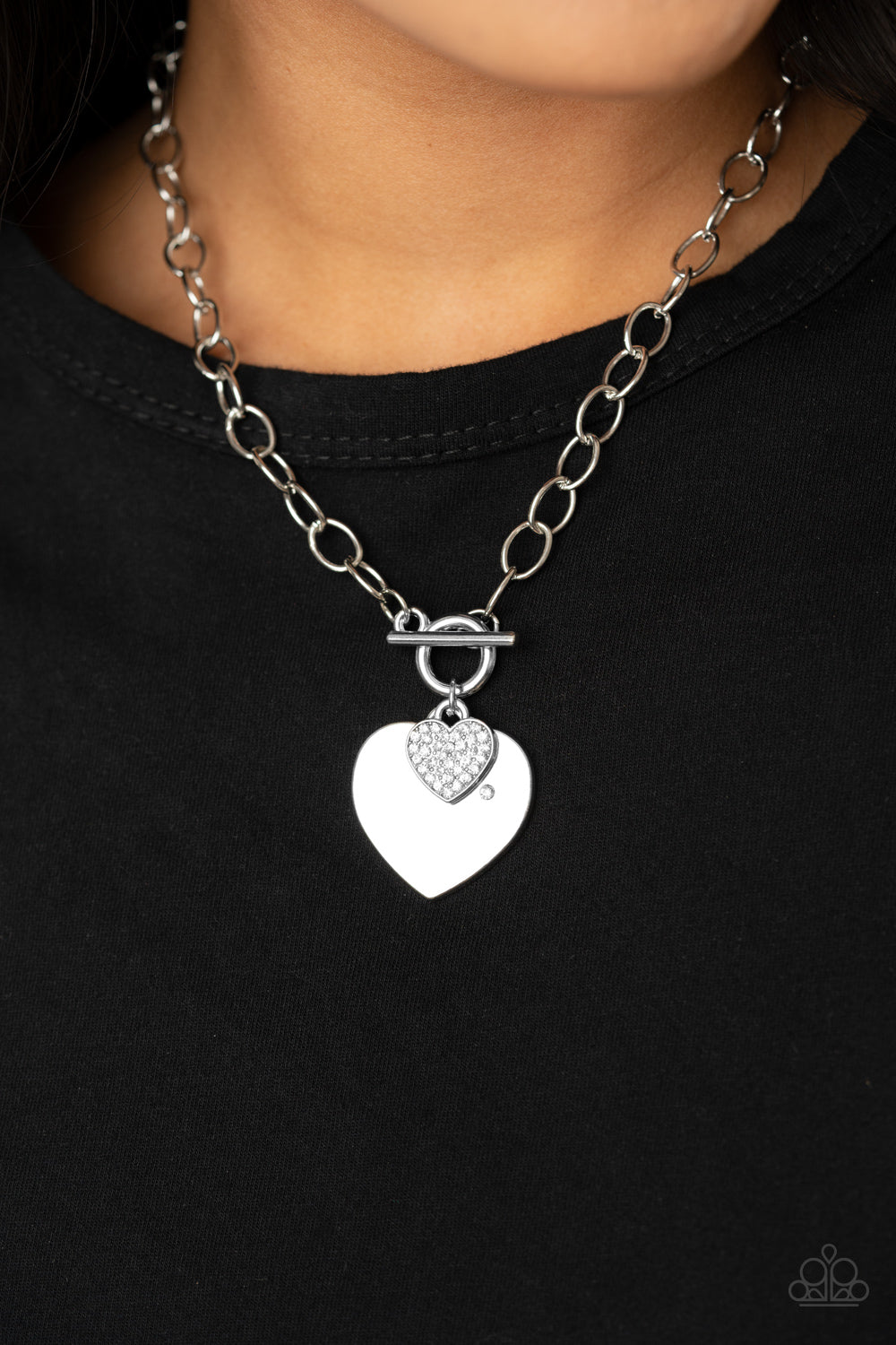 Heart-Stopping Sparkle - white - Paparazzi necklace