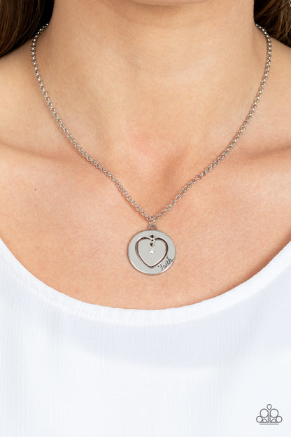 Heart Full of Faith - white - Paparazzi necklace