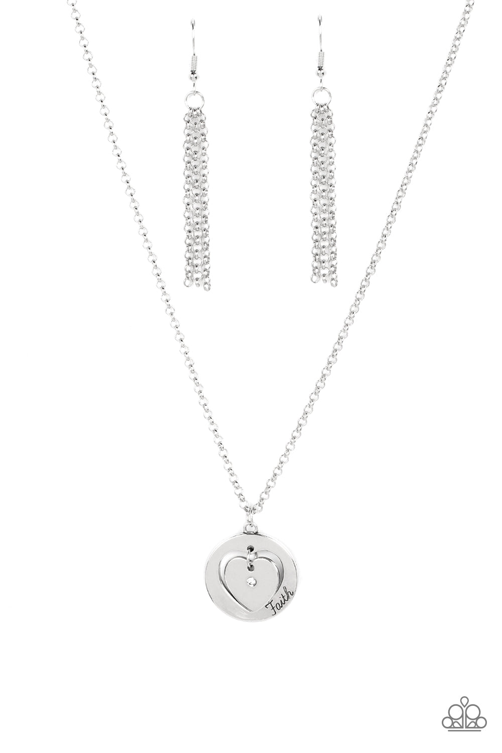 Heart Full of Faith - white - Paparazzi necklace