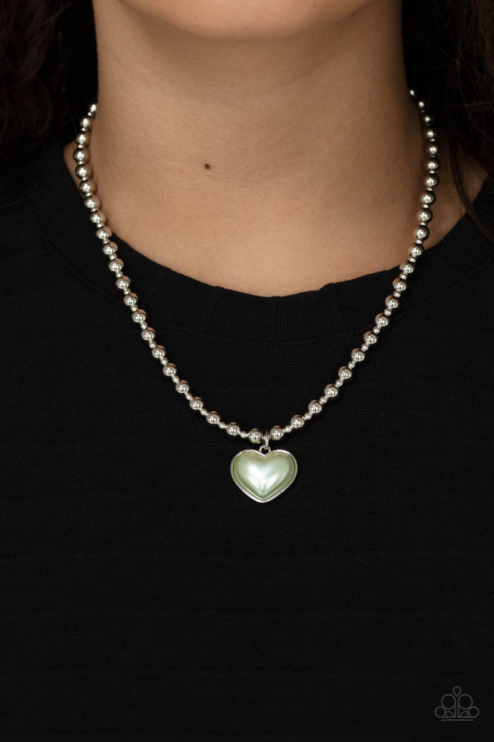 Heart Full of Fancy - green - Paparazzi necklace – JewelryBlingThing