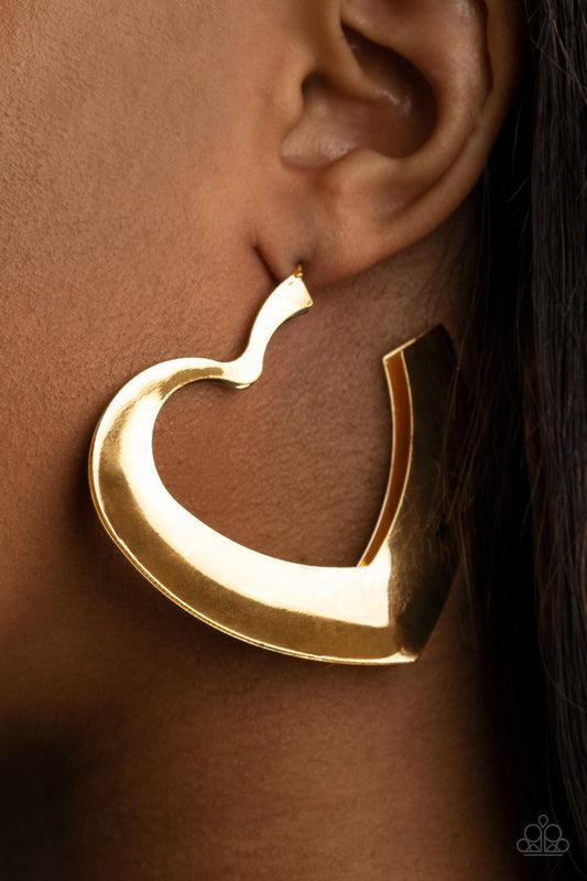 Heart-Racing Radiance - gold - Paparazzi earrings
