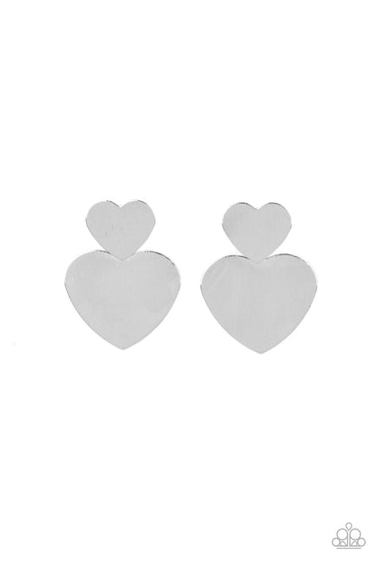Heart Racing Refinement - silver - Paparazzi earrings