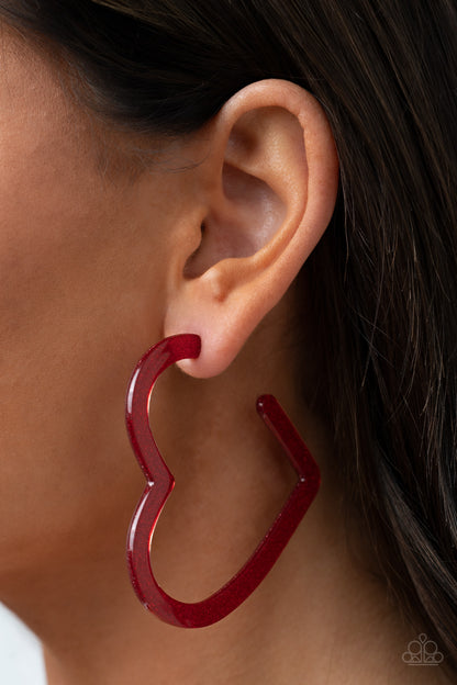 Heart-Throbbing Twinkle - red - Paparazzi earrings