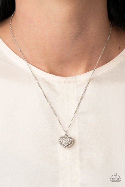 Heart Warming Glow - white - Paparazzi necklace