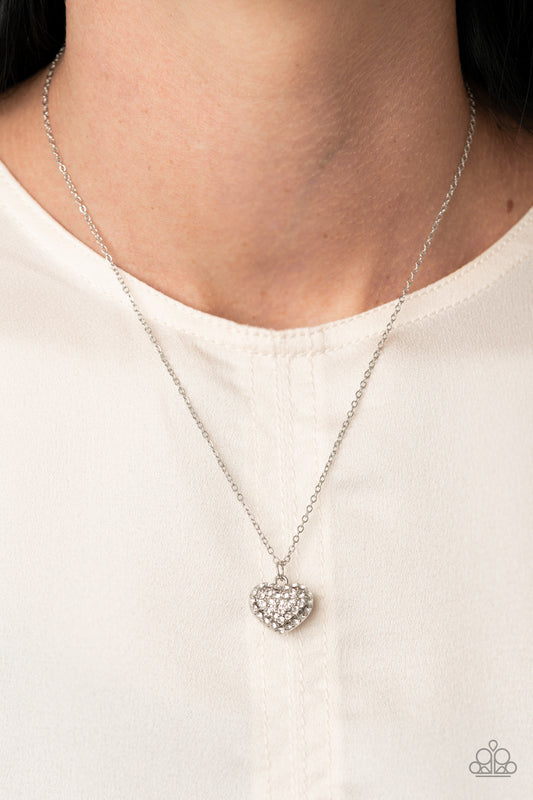 Heart Warming Glow - white - Paparazzi necklace