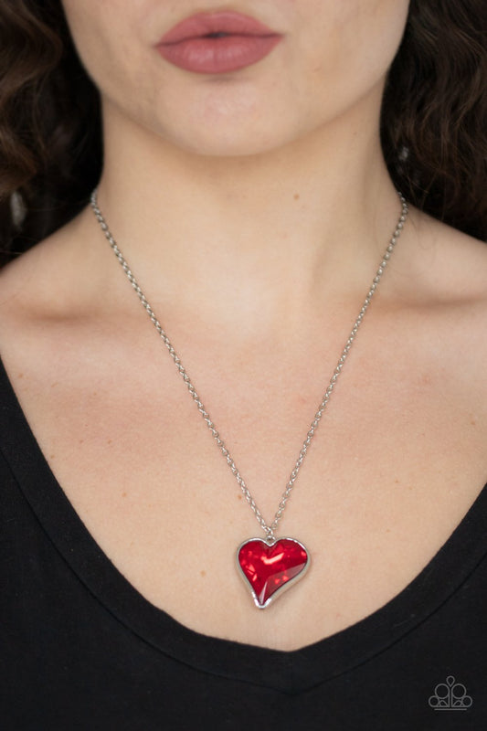 Heart Flutter-red-Paparazzi necklace