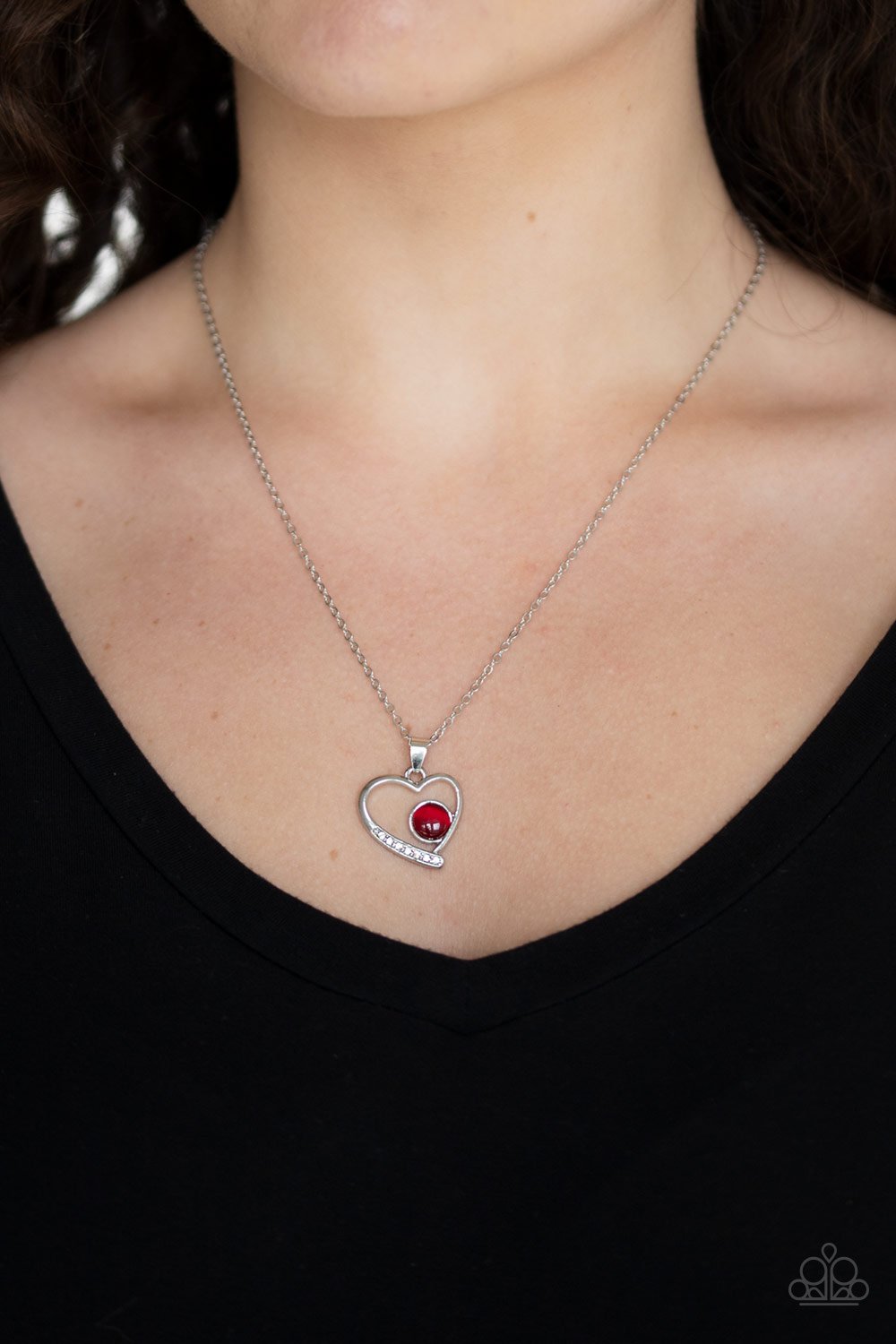 Heart Full of Love-red-Paparazzi necklace