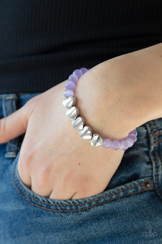 Heart Melting Glow-purple-Paparazzi bracelet