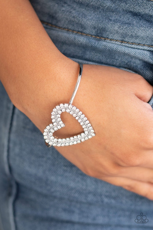 Heart Opener-white-Paparazzi bracelet