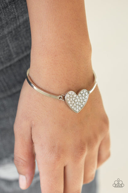Heart Stopping Shimmer-white-Paparazzi bracelet