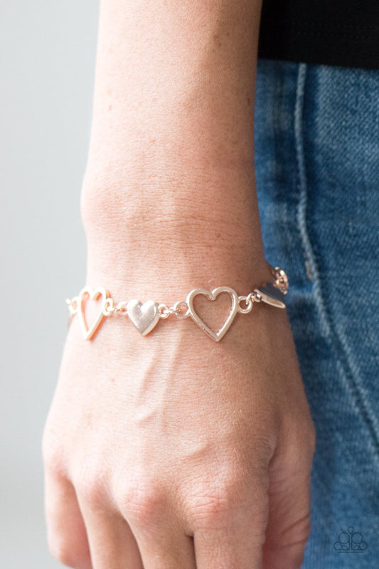 Heart to Handle - rose gold - Paparazzi bracelet
